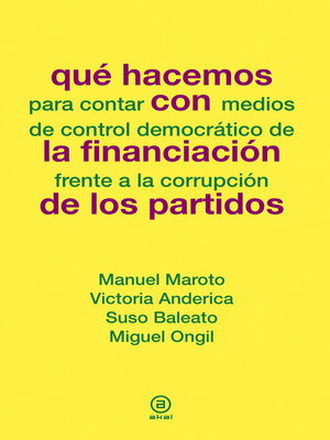 cover image of Que hacemos con la financiación de los partidos